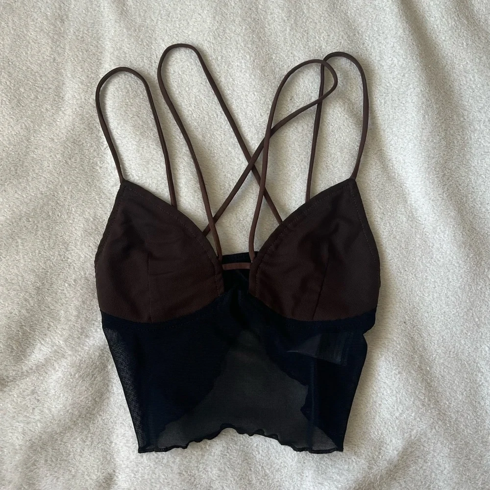 Motel Rocks Mesh Crop Top - Picture 1 of 2